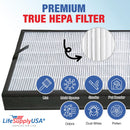 LifeSupplyUSA 3-in-1 True HEPA Air Cleaner Replacement Filter + Pre-Filter + Carbon Filter Compatible with Pure Morning APH260 Air Purifiers