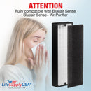 LifeSupplyUSA Complete Replacement Filter Set (1 True HEPA Air Cleaner Replacement Filter + 1 Carbon Pre-Filter) Compatible with Blueair Sense Sense+ Air Purifiers