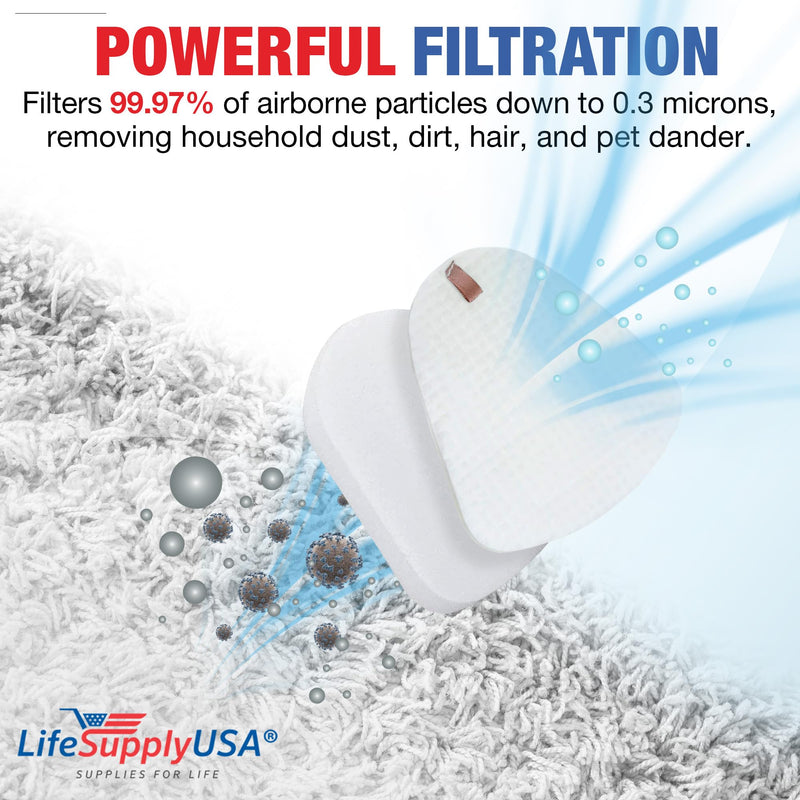 LifeSupplyUSA Vacuum Foam and Felt Filter Replacement Kit Compatible with Shark Navigator Lift-Away Upright Vacuum Cleaners, Part XFF350 (8-Pack)