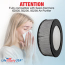 LifeSupplyUSA True HEPA Filter Replacement Compatible with Sears Kenmore 62500, 83236, 83256 Air Purifier