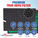 LifeSupplyUSA Complete Replacement Filter Set (1 True HEPA Air Cleaner Filter + 1 Carbon Filter) Compatible with RabbitAir BioGS 2.0 Ultra Quiet SPA-550A and SPA-625A Air Purifiers