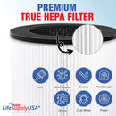 LifeSupplyUSA 3-in-1 True HEPA Air Cleaner Replacement Filter + Pre-Filter + Carbon Filter Compatible with Enther APF1C for AP1C Air Purifiers