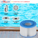LifeSypplyUSA Spa Filter Cartridge Replacement for Intex S1 29011E fits PureSpa Hot Tub Pool Filter