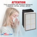 LifeSupplyUSA Complete Replacement Filter Set (1 True HEPA Air Cleaner Replacement Filter + 4 Carbon Filters) Compatible with Whirlpool Whispure AP450 AP510 AP45030HO Air Purifiers