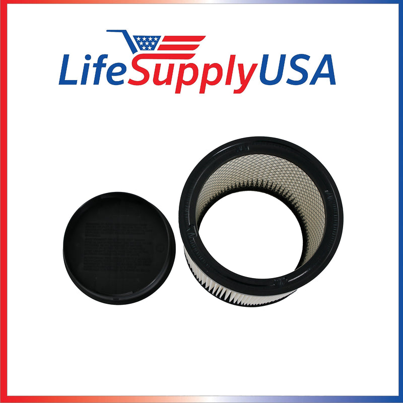 (2-Pack) Wet/Dry Vacuum Filter Replacement Cartridge Compatible with ShopVac 5 Gallons and Up 90304, 903-04, 903-50-00, Type U by LifeSupplyUSA