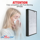LifeSupplyUSA 3-in-1 True HEPA Air Cleaner Replacement Filter + Pre-Filter + Carbon Filter Compatible with Pure Morning APH260 Air Purifiers