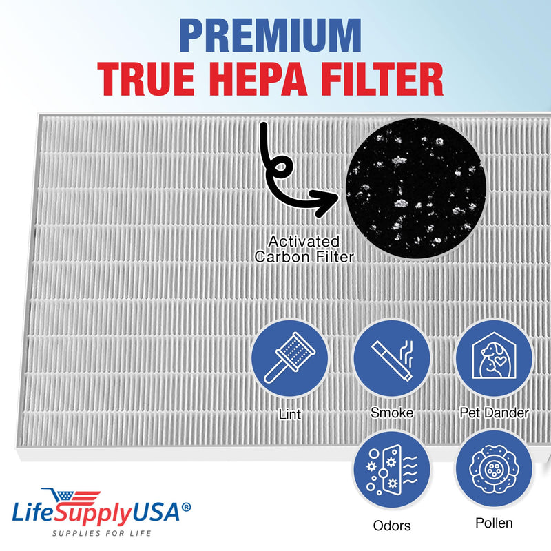 LifeSupplyUSA Filter Replacement Set (1 HEPA + 4 Carbon filters) Compatible with ELECTROLUX EL024 EL017 Carbon Air Cleaner EL500 (4-Pack)