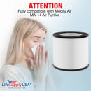 LifeSupplyUSA 2-in-1 True HEPA Air Cleaner Replacement Filter + Pre-Filter Compatible with Medify Air MA-14 Air Purifiers