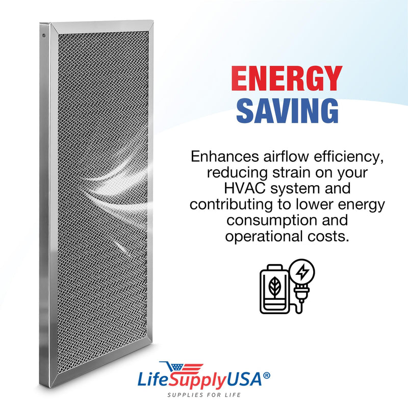 LifeSupplyUSA 12x24x1 Electrostatic Air Filter, MERV 8, Washable, Reusable Furnace AC/HVAC Filter, Energy Saving, Easy to Clean, Long-Lasting