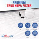 LifeSupplyUSA True HEPA Filter Replacement Compatible with Therapure Envion TPP440, TPP540, TPP640 Air Purifier