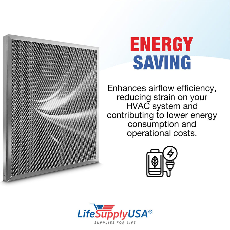 LifeSupplyUSA 20x22x1 Electrostatic Air Filter, MERV 8, Washable, Reusable Furnace AC/HVAC Filter, Energy Saving, Easy to Clean, Long-Lasting
