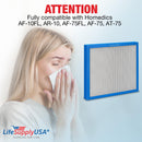 LifeSupplyUSA True HEPA Filter Replacement Compatible with Homedics AF-10FL AR-10 AF-75FL AF-75 AT-75 Hypoallergenic Air Purifiers