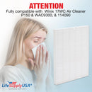 LifeSupplyUSA True HEPA Filter Replacement Compatible with Winix 17WC P150 & WAC9300, 114090 Air Purifier (3-Pack)