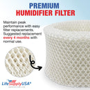 LifeSupplyUSA Humidifier Filter Replacement Wick Compatible with Honeywell HCM350, HCM645, Sunbeam 1173, Relion WA-8D, Kaz 3020, Vicks V3100 V3800