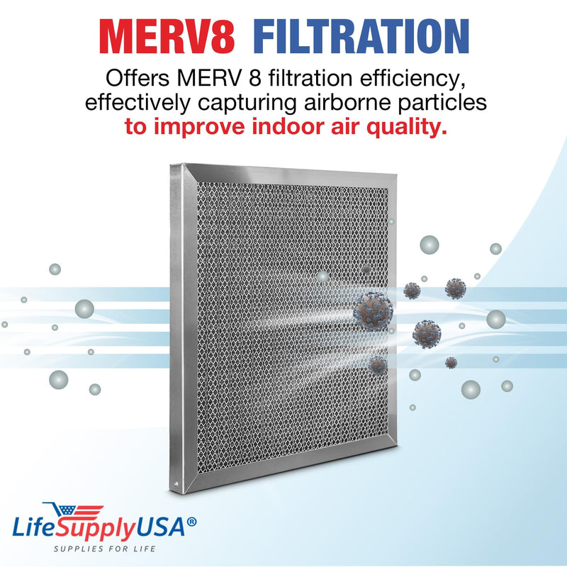 LifeSupplyUSA 16x16x1 Electrostatic Air Filter, MERV 8, Washable, Reusable Furnace AC/HVAC Filter, Energy Saving, Easy to Clean, Long-Lasting