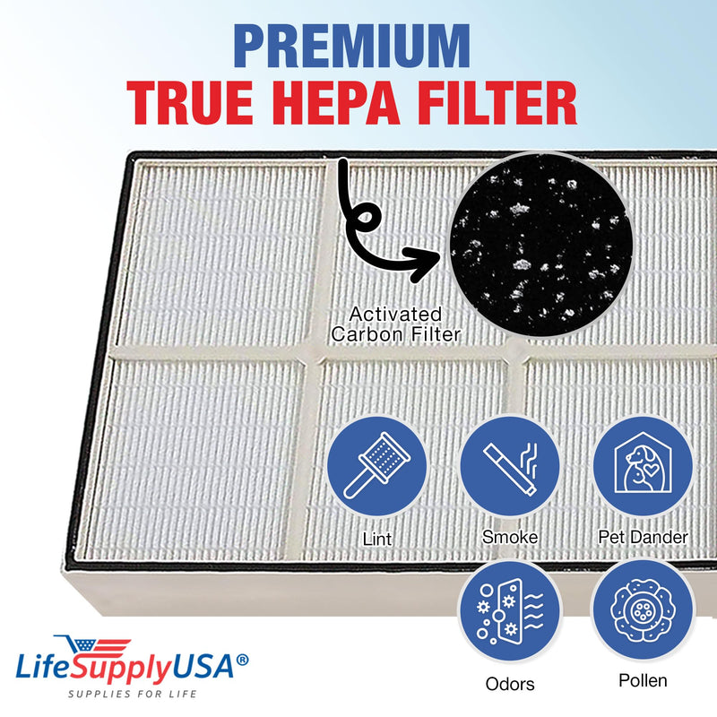LifeSupplyUSA Complete Replacement Filter Set (1 True HEPA Air Cleaner Replacement Filter + 4 Carbon Filters) Compatible with Whirlpool Whispure AP450 AP510 AP45030HO Air Purifiers