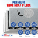 LifeSupplyUSA 3-in-1 True HEPA Air Cleaner Replacement Filter + Pre-Filter + Carbon Filter Compatible with Sensa InvisiClean IC-5018 and IC-5120 Air Purifiers