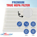 LifeSupplyUSA Complete Replacement Filter Set (1 True HEPA Air Cleaner Replacement Filter + 4 Carbon Filters) Compatible with Winix 115115 Air Purifiers