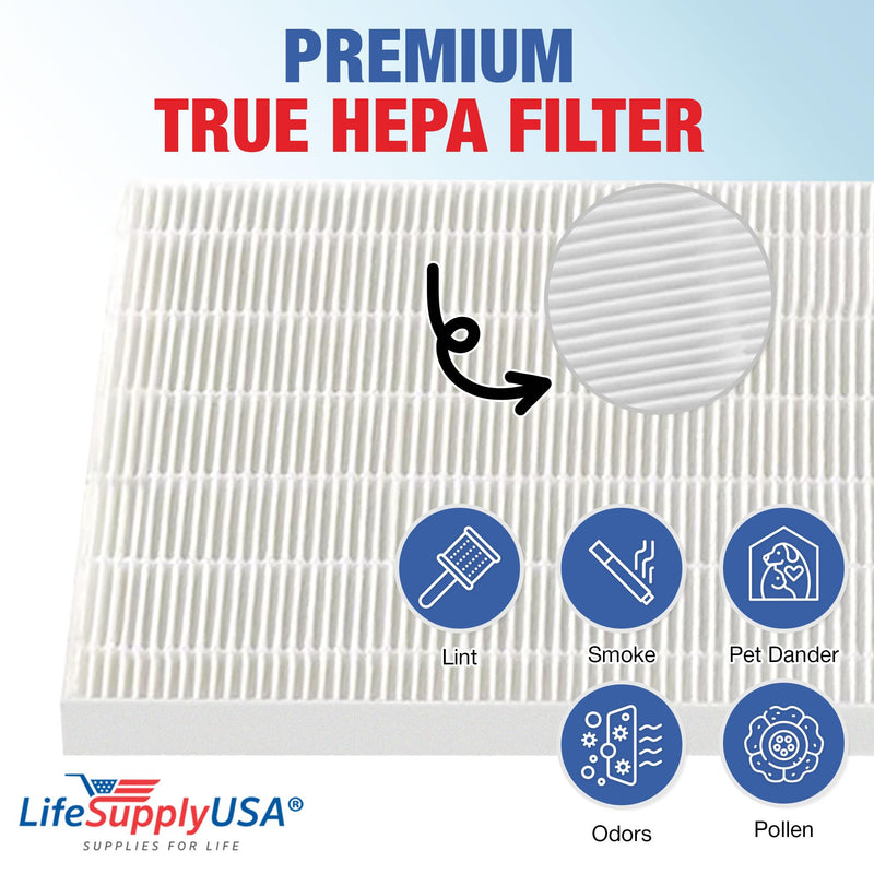LifeSupplyUSA Complete Replacement Filter Set (1 True HEPA Air Cleaner Replacement Filter + 4 Carbon Filters) Compatible with Winix 115115 Air Purifiers