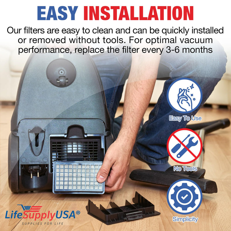 LifeSupplyUSA HEPA Post-Motor Filter & Pre-Motor Filter Kit Replacement Compatible with Dyson DC41, DC65, DC66 Assembly Parts 920769-01 & 920640-01 (3-Pack)