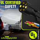 7 Pin Trailer Wiring Harness with Junction Box Heavy Duty 7 Way Trailer Plug, Waterproof 7 Wire Cable, Universal Trailer Wire Kit for RVs, Campers, Trailers by LifeSupplyUSA