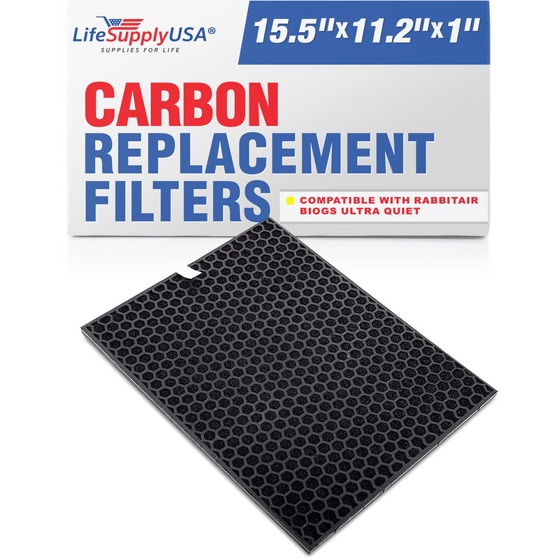 LifeSupplyUSA Carbon Filter Replacement Compatible with Rabbit Air BioGS SPA-421A & SPA-582A Air Purifiers