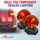 LifeSupplyUSA LED Magnetic Towing Trailer Tow Light Tail Light Haul Kit for Auto, Boat, RV, Trailer (2-Pack)