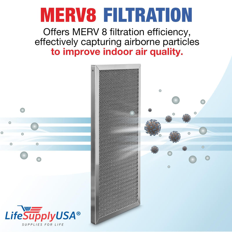 LifeSupplyUSA 12x24x1 Electrostatic Air Filter, MERV 8, Washable, Reusable Furnace AC/HVAC Filter, Energy Saving, Easy to Clean, Long-Lasting