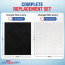 LifeSupplyUSA Complete Replacement Filter Set (1 True HEPA Air Cleaner Replacement Filter + 4 Carbon Filters) Compatible with Winix 115115 Air Purifiers