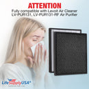 LifeSupplyUSA 2-in-1 True HEPA Air Cleaner Replacement Filter + Activated Carbon Charcoal Compatible with Levoit LV-PUR131, LV-PUR131-RF Air Purifiers