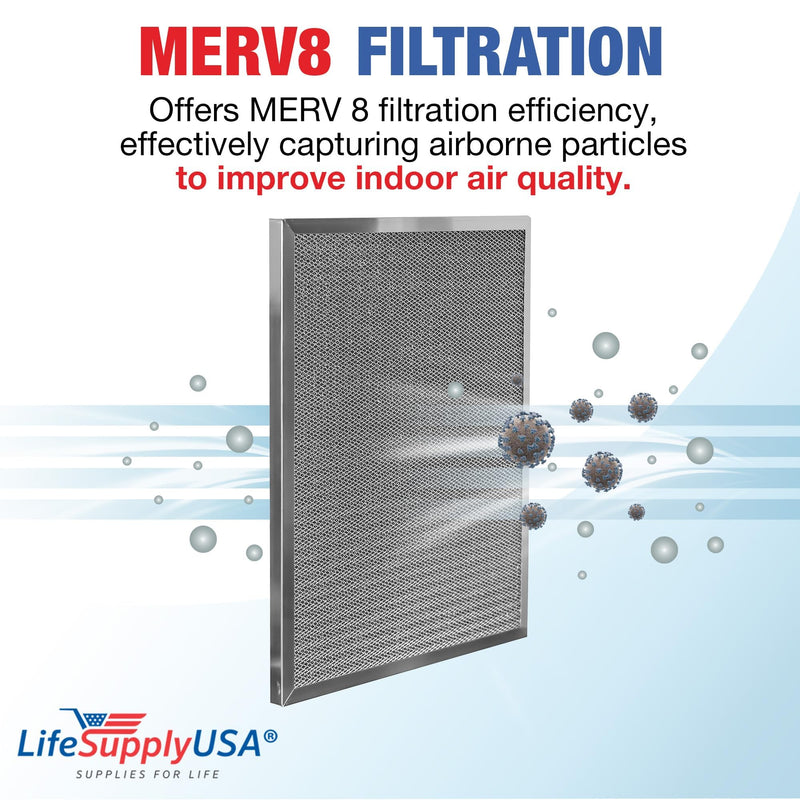 LifeSupplyUSA 18x24x1 Electrostatic Air Filter, MERV 8, Washable, Reusable Furnace AC/HVAC Filter, Energy Saving, Easy to Clean, Long-Lasting