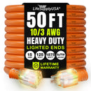 Outdoor/Indoor Extension Cord Heavy Duty 3 Prong SJTW, Waterproof, Flexible Cold-Resistant Long Power Cord by LifeSupplyUSA