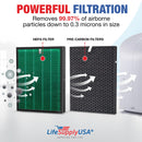LifeSupplyUSA Complete Replacement Filter Set (1 True HEPA Air Cleaner Filter + 1 Carbon Filter) Compatible with RabbitAir BioGS 2.0 Ultra Quiet SPA-550A and SPA-625A Air Purifiers