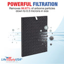LifeSupplyUSA Carbon Filter Replacement Compatible with Rabbit Air BioGS SPA-421A & SPA-582A Air Purifiers (5-Pack)