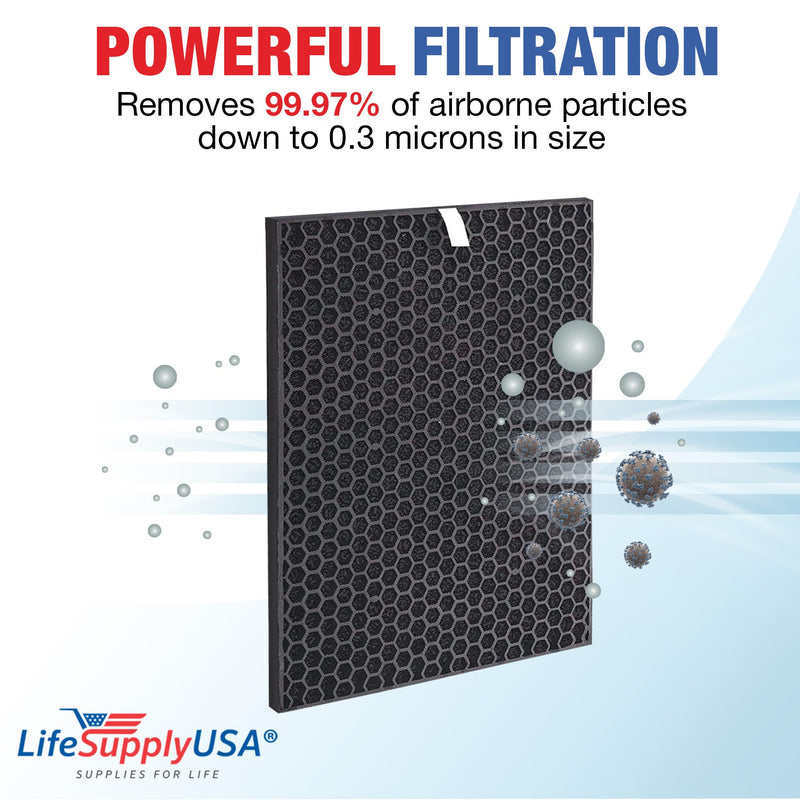 LifeSupplyUSA Carbon Filter Replacement Compatible with Rabbit Air BioGS SPA-421A & SPA-582A Air Purifiers