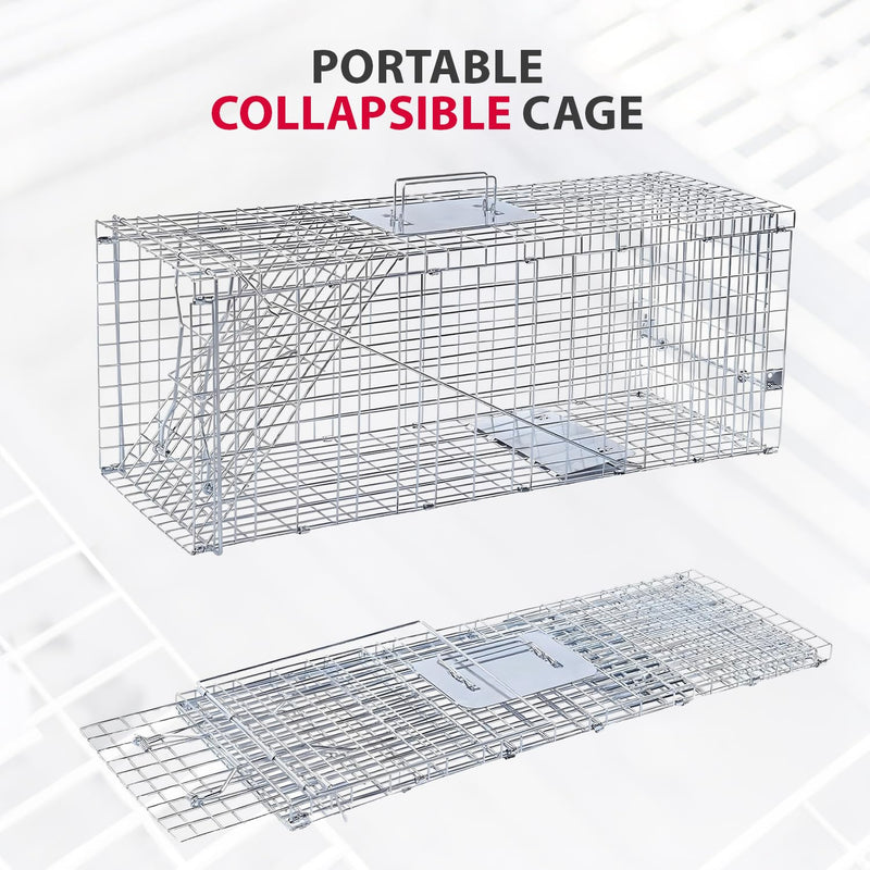 LifeSupplyUSA Heavy Duty Catch Release Medium Live Humane Animal Cage Trap for Rats, Squirrels, Chipmunks, Weasels and Other Similar Sized Animals 24x7x7