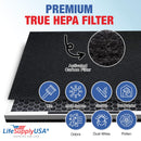 LifeSupplyUSA 3-in-1 True HEPA Air Cleaner Replacement Filter + Pre-Filter + Carbon Filter Compatible with Oregon Scientific CF8410 Air Purifiers