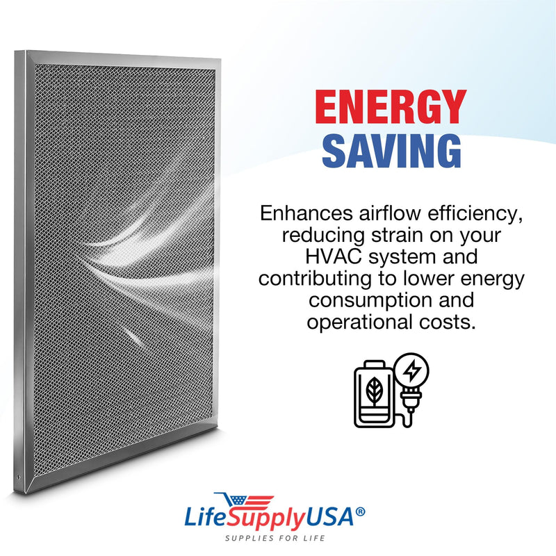 LifeSupplyUSA 24x30x1 Electrostatic Air Filter, MERV 8, Washable, Reusable Furnace AC/HVAC Filter, Energy Saving, Easy to Clean, Long-Lasting