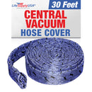 LifeSupplyUSA 30ft Quilted Padded Central Vacuum Hose Cover with Zipper, Hose Sleeve for Dust Collection, Compatible with 360 Vision Models