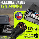 7 Pin Trailer Wiring Harness with Junction Box Heavy Duty 7 Way Trailer Plug, Waterproof 7 Wire Cable, Universal Trailer Wire Kit for RVs, Campers, Trailers by LifeSupplyUSA