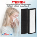 LifeSupplyUSA True HEPA Filter Replacement Compatible with GermGuardian FLT4825 AC4800 Series Filter B Air Purifier