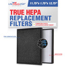 LifeSupplyUSA 2-in-1 True HEPA Air Cleaner Replacement Filter + Activated Carbon Charcoal Compatible with Hathaspace HSP001 Smart Air Purifiers