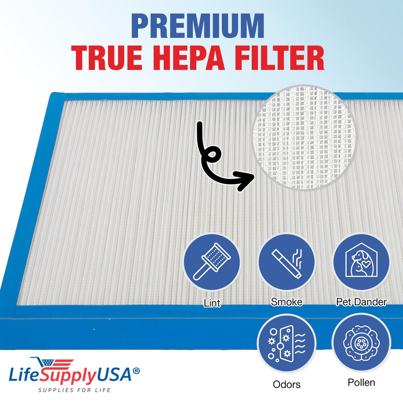 LifeSupplyUSA True HEPA Filter Replacement Compatible with HoMedics Filter Replacement AF-100FL, 100 CADR Air Purifier