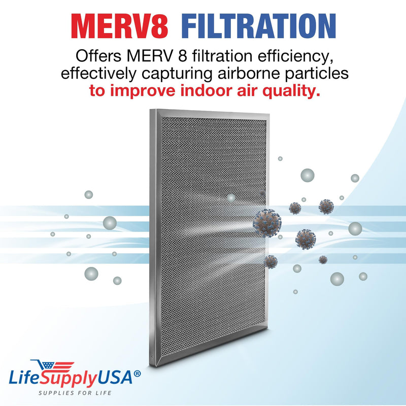 LifeSupplyUSA 16x24x1 Electrostatic Air Filter, MERV 8, Washable, Reusable Furnace AC/HVAC Filter, Energy Saving, Easy to Clean, Long-Lasting