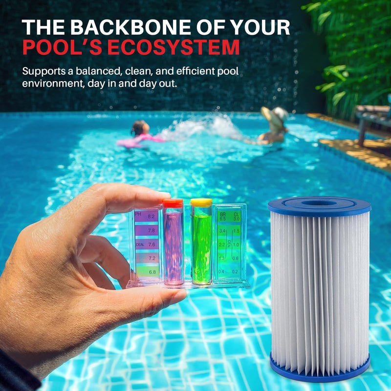 LifeSupplyUSA Pool Filter Replacement for Bestway Type III/A Cartridge 58012E for Use in 500/800/1500 Gallon Filter Pumps for Above Ground Pools/Spa (6 Pack)