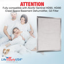 LifeSupplyUSA Filter Replacement Compatible with AlorAir Sentinel HD90, HDi90 Crawl Space Basement Dehumidifier, G3 Filter