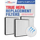 LifeSupplyUSA 3-in-1 True HEPA Air Cleaner Replacement Filter + Activated Carbon Filter + Pre Filter Compatible with Surround Air MT-8400SF Air Purifiers (3-Pack)