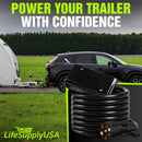 7 Pin Trailer Wiring Harness with Junction Box Heavy Duty 7 Way Trailer Plug, Waterproof 7 Wire Cable, Universal Trailer Wire Kit for RVs, Campers, Trailers by LifeSupplyUSA