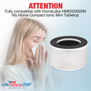 LifeSupplyUSA 3-in-1 HEPA Filter Replacements Compatible with hOmeLabs HME020020N fits Home Compact Ionic Mini Tabletop Air Purifiers (2-Pack)
