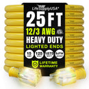 Outdoor/Indoor Extension Cord Heavy Duty 3 Prong SJTW, Waterproof, ETL Listed Flexible Cold-Resistant Long Power Cord by LifeSupplyUSA